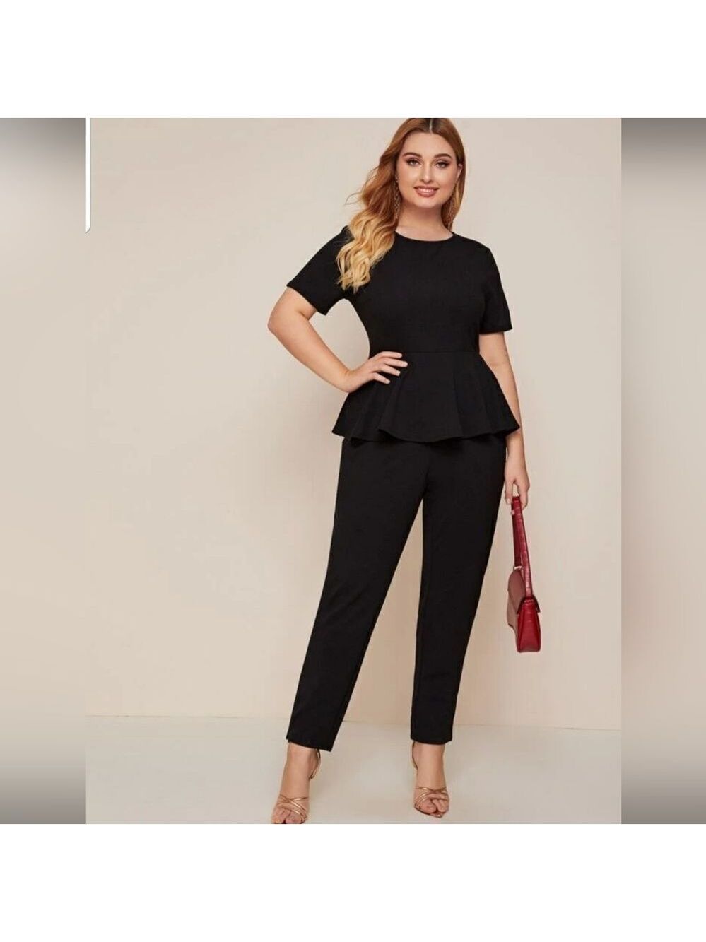💥Womens Plus Size | 🆕️ One piece Black Jumpsuit              Rj0923-5